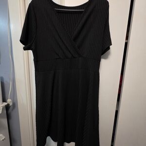Elegant Black V-Neck Dress